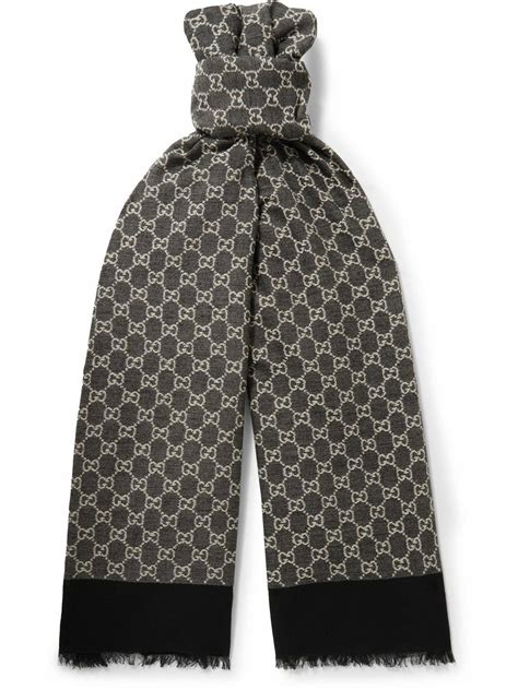 gucci jacquard scarf replica|gucci scarves with fur trim.